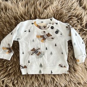 The mini forest Christmas bear snow angel top